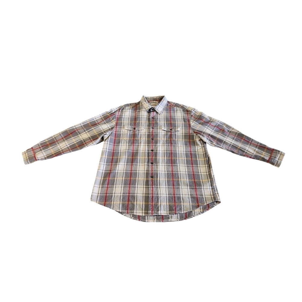 G.H. Bass & Co. Men's Multicolor Plaid Button Up Longsleeve Flannel Shirt Sz XL